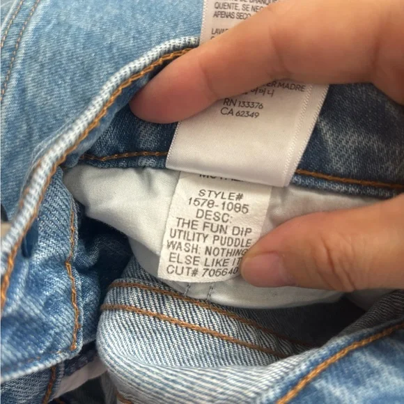 MOTHER The Fun Dip Utility Puddle Jeans Wide leg Sz 24 - Picture 14 of 14